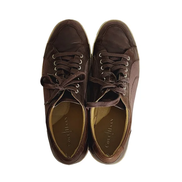 Cole Haan Vartan Sport Oxford Canvas Sneakers in Brown C12397 Mens Size 10.5
